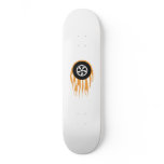 Hot rod wheel with flames skateboards