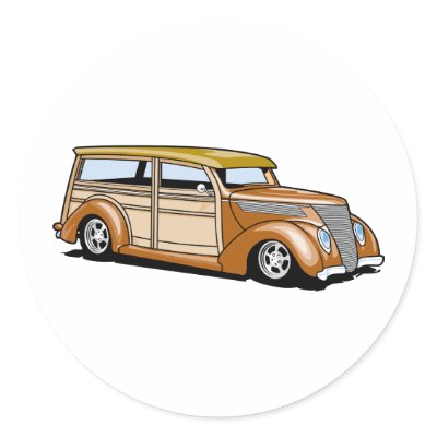 Hot Rod Woodie Sticker by hotrodshirts