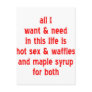 Hot Sex And Waffles And Maple Syrup For Both Postcards