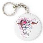 Hot Steer Skull Tattoo KeyChain