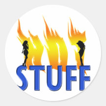 Hot Stuff and Flames Sticker