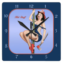 Hot Stuff Fiireman Pin Up Cutie Clock
