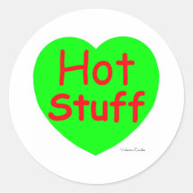 Hot Stuff Heart Stickers