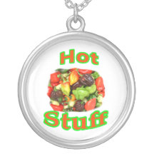 Hot Stuff Hot Pepper Photograph With Text Necklaces