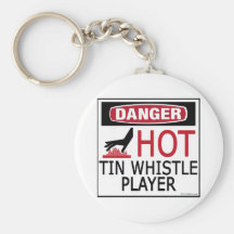 Hot Tin Whistle Player Keychain