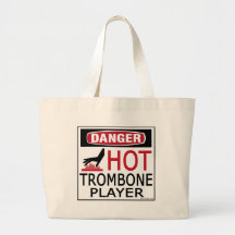 Hot Trombone Player Tote Bags