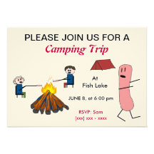 Hotdog Camping trip invitation