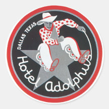 Hotel Adolphus Luggage Label Sticker