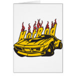 Hotrod Vette Flames Greeting Cards