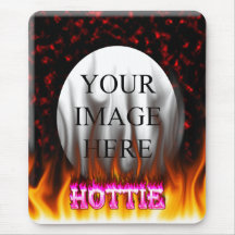 Hottie fire and flames Red marble Mousemats