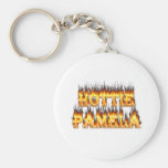 Hottie Pamela fire and flames Keychain