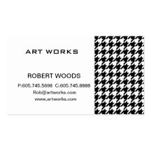 houndstooth check pattern business card template