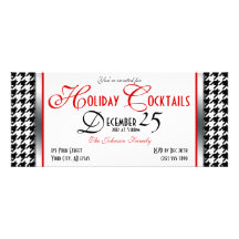 Houndstooth Holiday Cocktail Invitations