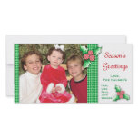 Houndstooth 'N Holly Holiday Cards photo cards