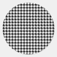 Houndstooth pattern - Black and white Round Sticker