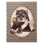 Houndstooth Yorkie Puppy Note Book