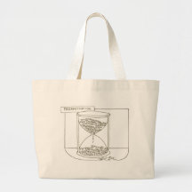 Hour glass: Procrastination, Tomorrow- Yesterday Bags