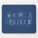House: Blue Print Drawing: mousepads