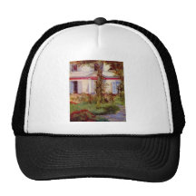 House in Rueil by Edouard Manet Mesh Hats