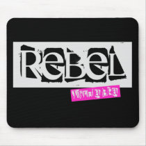House of Rebeldom: Rebel with a Bra in Black Mouse Mousepads