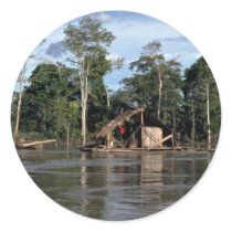 House on upper Amazon River, Peru Stickers