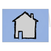 House Sketch. Black and Blue. Cards