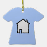 House Sketch. Black and Blue. Christmas Ornaments