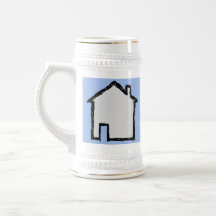 House Sketch. Black and Blue. Coffee Mug