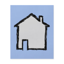 House Sketch. Black and Blue. Flyer
