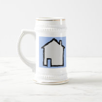 House Sketch. Black and Blue. Coffee Mug