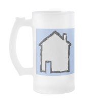 House Sketch. Black and Blue. Coffee Mug
