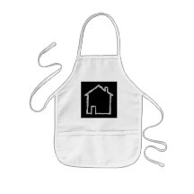 House Sketch. Grey and Black. Apron