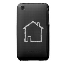 House Sketch. Grey and Black. iPhone 3 Case-Mate Cases