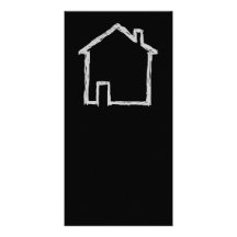 House Sketch. Grey and Black. Photo Card Template