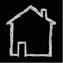 House Sketch. Grey and Black. Photo Cut Out