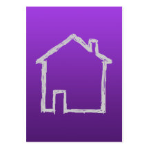 House Sketch. Grey and Purple. Business Cards