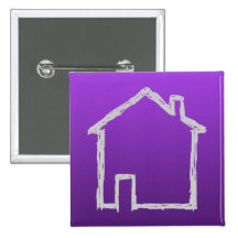 House Sketch. Grey and Purple. Button