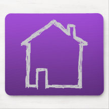 House Sketch. Grey and Purple. Mouse Mats
