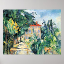 House with Red Roof by Paul Cezanne Print