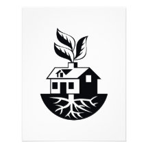 House With Roots and Leaves Sprout Invitations