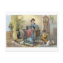 Household Sewing Machine Boy with Cats Post Card