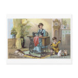 Household Sewing Machine Boy with Cats postcards