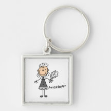 Housekeeper Stick Figure Key Chains