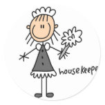 Housekeeper Stick Figure Sticker