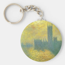 Houses of Parliament, Stormy Sky by Claude Monet Key Chain