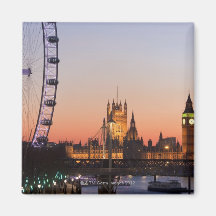 Houses of Parliament & the London Eye Fridge Magnets