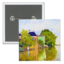 Houses on the Achterzaan, 1872 Claude Monet Buttons