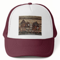 Houses With Clotheslines Or Suburb By Schiele Egon Hat