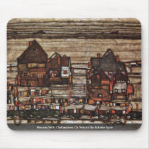 Houses With Clotheslines Or Suburb By Schiele Egon Mousepads