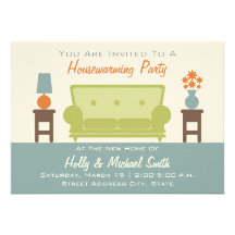 Housewarming Party Invitation - Living Room Sofa
